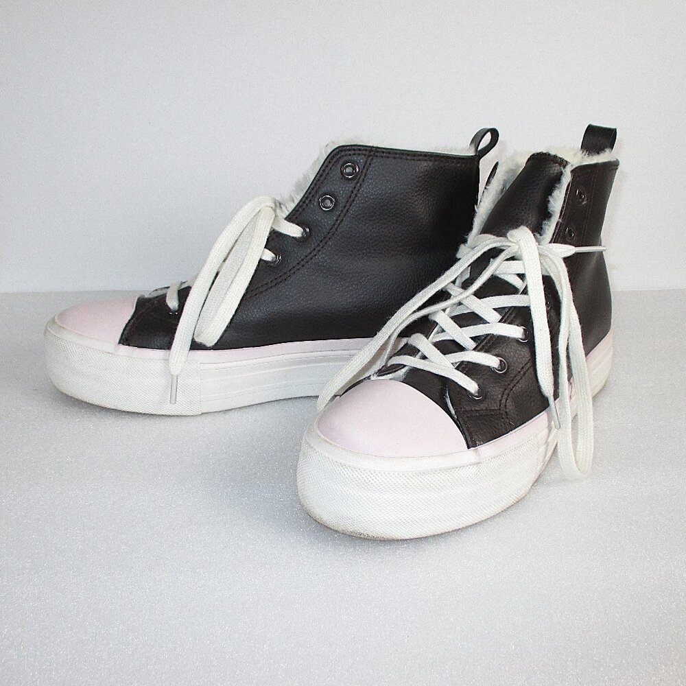 PRIMARK VEGAN LEATHER HIGH TOP FLATFORM SNEAKERS